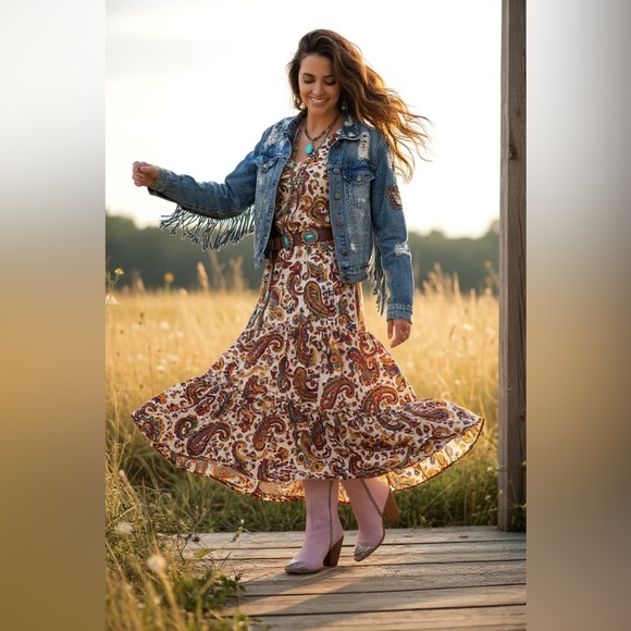 Hoan Tiai Lilac Engraved Metal Toe Cowboy Ankle Boots Block Heel Size 7 New - Picture 2 of 12